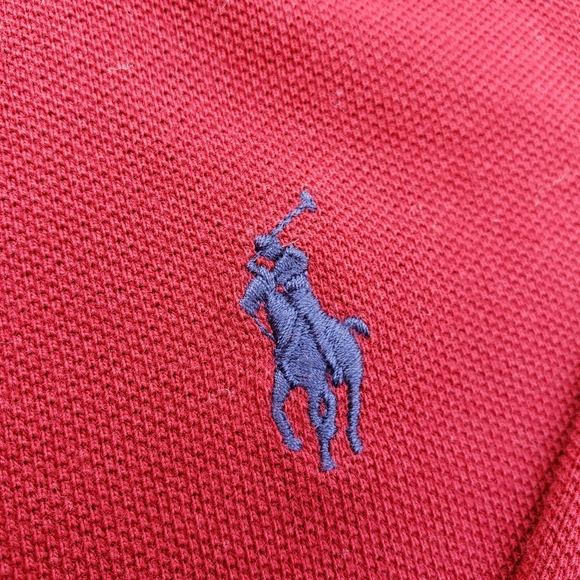 Men's Ralph Lauren Red Long Sleeve Polo Shirt - Picture 2 of 3